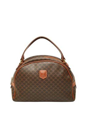Celine Macadam Handbag Brown Leather